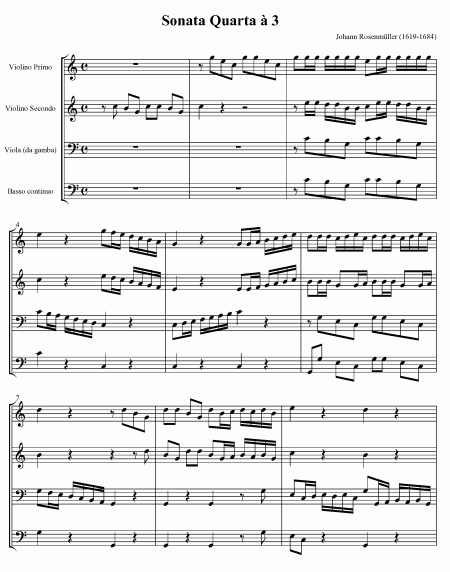 Rosenmüllers 4. Sonate von 1682